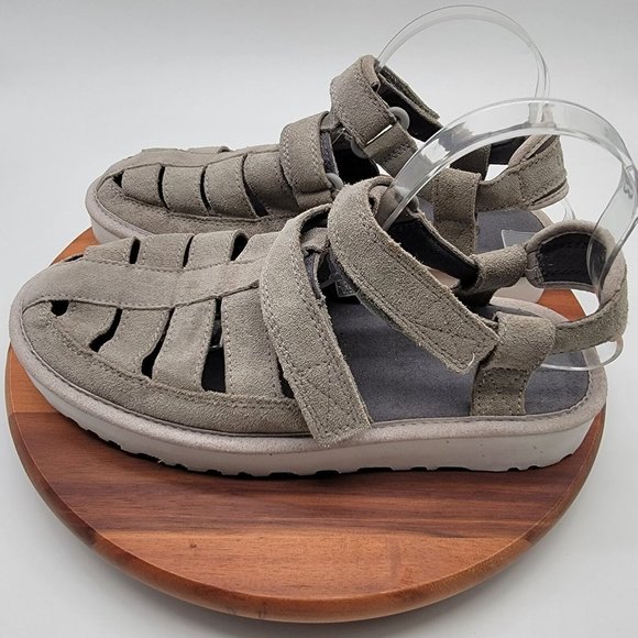 UGG Mens Shoes Size 8 Gray Suede Dune Fisherman Strap Comfort 1099754 Sandal - Picture 2 of 12